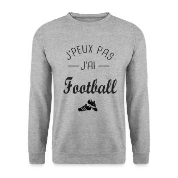 J'peux pas j ai Football joueur footballeur foot - Sweat-shirt Unisexe - gris chiné - Devant - Alina (178cm) & Michal (187cm)