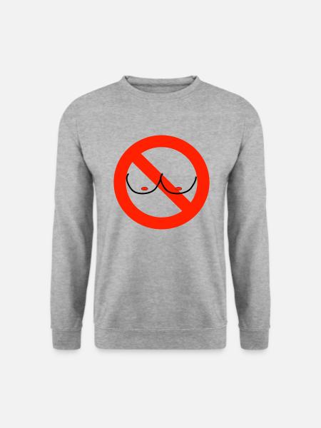 No Tits - Unisex Pullover - Weißgrau meliert