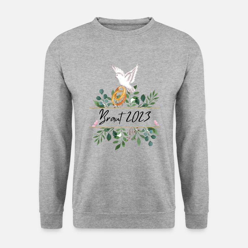 Braut 2023 - Junggesellenabschied, Hochzeit - Unisex Pullover - Weißgrau meliert