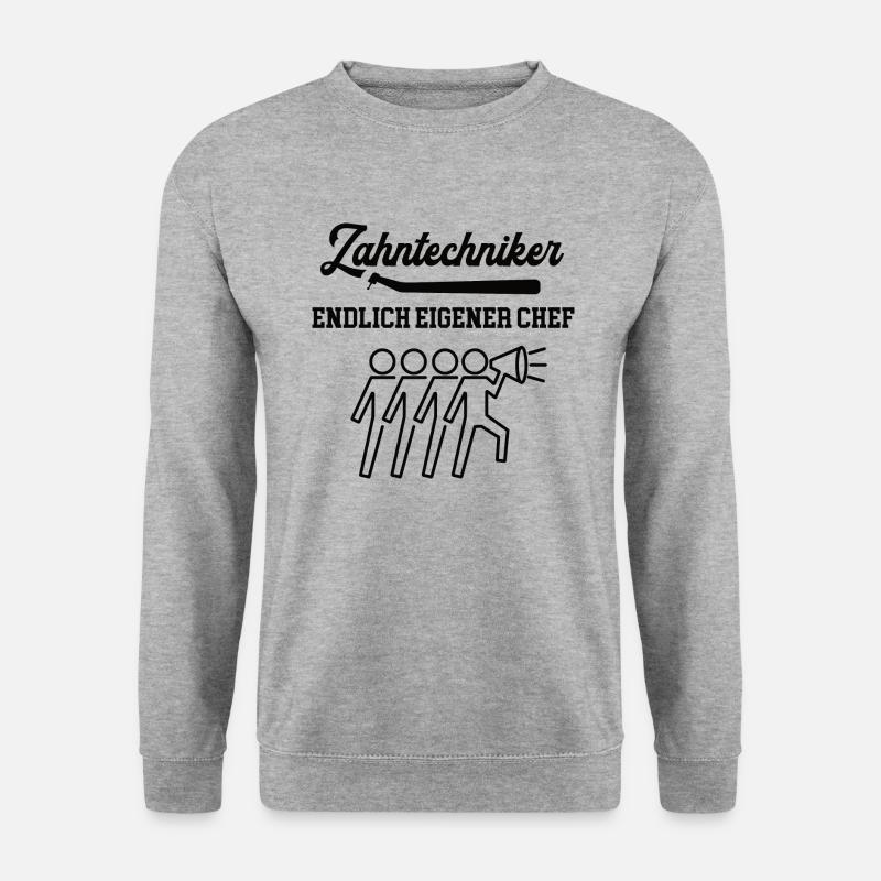 Zahntechniker Chef werden Selbstständig machen - Unisex Pullover - Weißgrau meliert