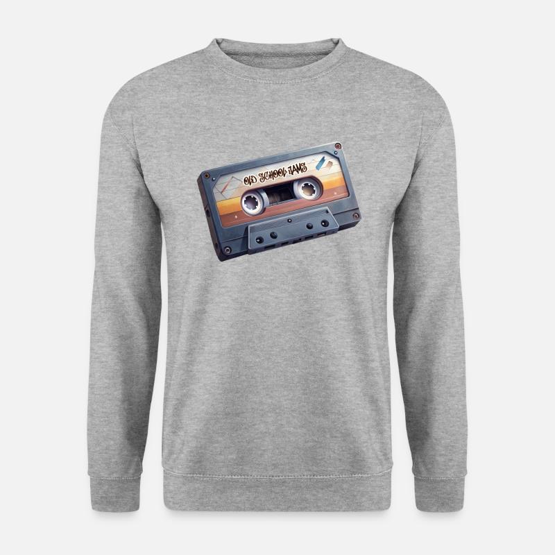 Kassetten Retro Design Old School Jams - Unisex Pullover - Weißgrau meliert