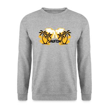 Saufen! - Unisex Pullover - Weißgrau meliert - Vorne - Alina (178cm) & Michal (187cm)