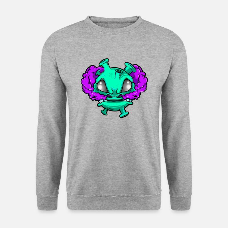 420 Weed Smocker Smocking - Unisex Pullover - Weißgrau meliert