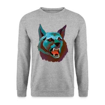 Die Drei ??? und der Karpatenhund Cover - Unisex Pullover - Weißgrau meliert - Vorne - Alina (178cm) & Michal (187cm)