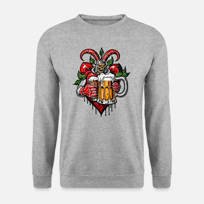 Ich liebe Bier - Unisex Pullover - Weißgrau meliert