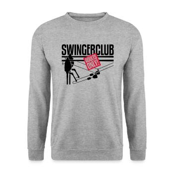 Club échangiste - Sweat-shirt Unisexe - gris chiné - Devant - Alina (178cm) & Michal (187cm)