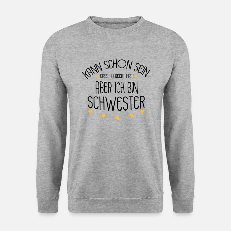 Schwester - Unisex Pullover - Weißgrau meliert