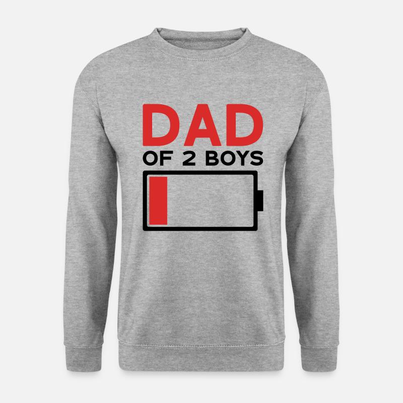 DAD OF 2 BOYS - Unisex Pullover - Weißgrau meliert