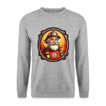 Papy des pompiers - Sweat-shirt Unisexe - gris chiné - Devant - Alina (178cm) & Michal (187cm)