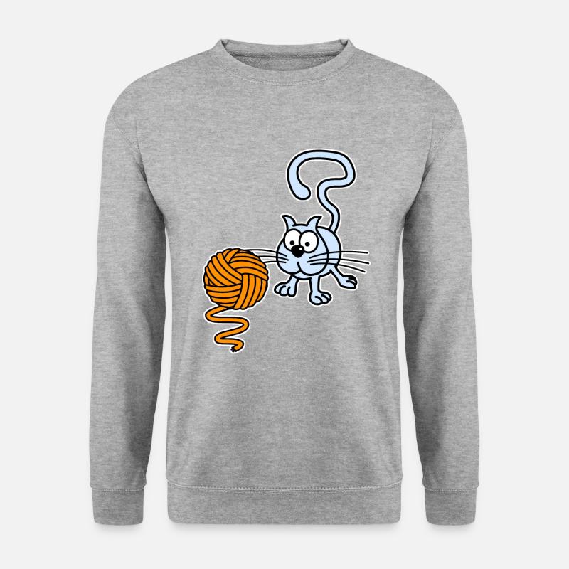 Cat playing with a ball - Unisex Sweatshirt - salt & pepper