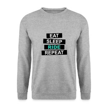 Eat Sleep Ride Repeat - Sweat-shirt Unisexe - gris chiné - Devant - Alina (178cm) & Michal (187cm)