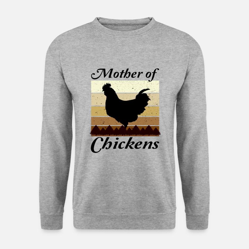 Hühner Mama - Unisex Pullover - Weißgrau meliert