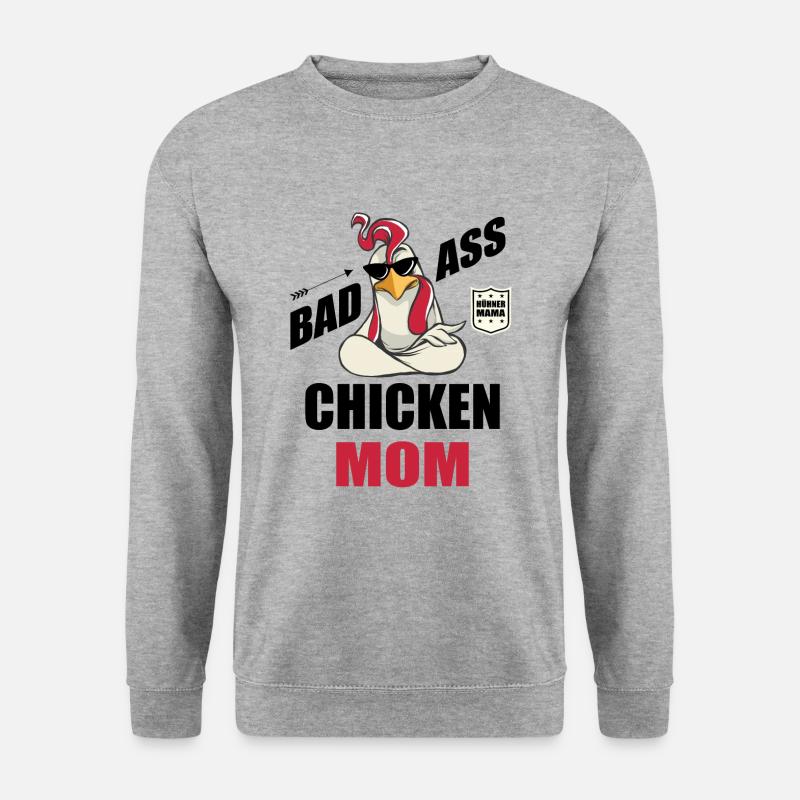 Hühner Mama - Unisex Pullover - Weißgrau meliert