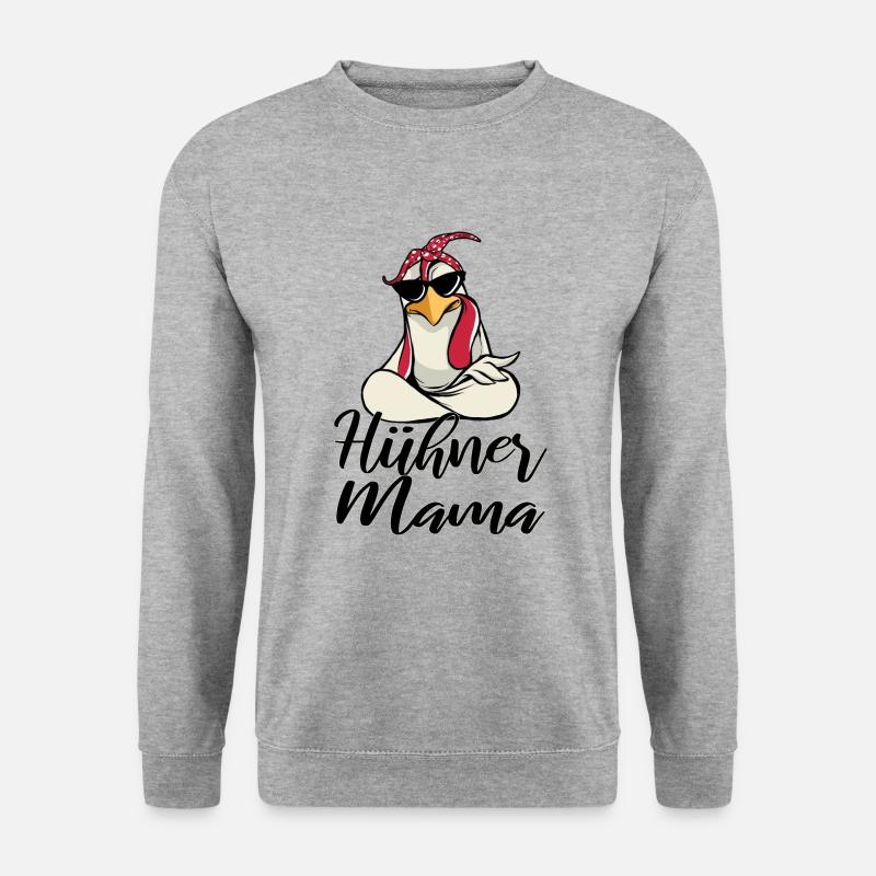 Hühner Mama - Unisex Pullover - Weißgrau meliert