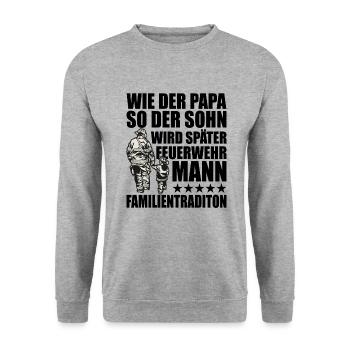 Feuerwehr - Unisex Pullover - Weißgrau meliert - Vorne - Alina (178cm) & Michal (187cm)