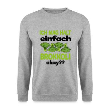 Brokkoli - Unisex Pullover - Weißgrau meliert - Vorne - Alina (178cm) & Michal (187cm)