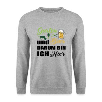 Garten und Bier - Unisex Pullover - Weißgrau meliert - Vorne - Alina (178cm) & Michal (187cm)