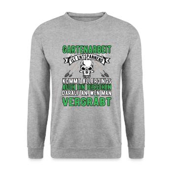 Gartenarbeit - Unisex Pullover - Weißgrau meliert - Vorne - Alina (178cm) & Michal (187cm)