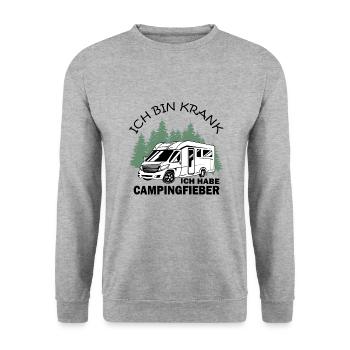 Camping - Unisex Pullover - Weißgrau meliert - Vorne - Alina (178cm) & Michal (187cm)