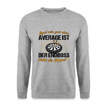 Dart Darts - Unisex Pullover - Weißgrau meliert - Vorne - Alina (178cm) & Michal (187cm)
