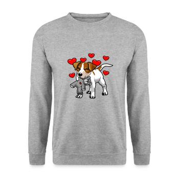 Jack Russell Russel - Unisex Sweatshirt - salt & pepper - Front - Alina (178cm) & Michal (187cm)