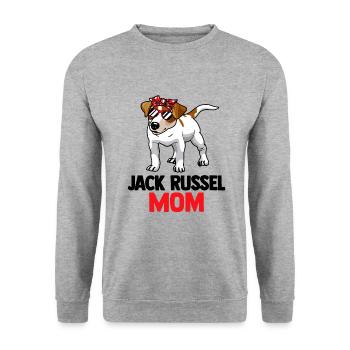 Jack Russell Russel - Unisex Pullover - Weißgrau meliert - Vorne - Alina (178cm) & Michal (187cm)