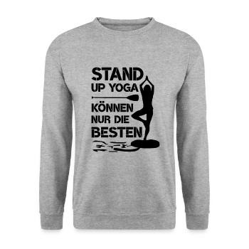 SUP Stand up - Unisex Pullover - Weißgrau meliert - Vorne - Alina (178cm) & Michal (187cm)