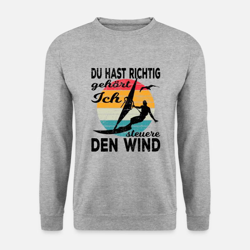 Windsurfen - Unisex Pullover - Weißgrau meliert