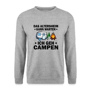 Camper und Rentner - Unisex Pullover - Weißgrau meliert - Vorne - Alina (178cm) & Michal (187cm)