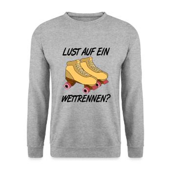 Rollschuhe - Unisex Pullover - Weißgrau meliert - Vorne - Alina (178cm) & Michal (187cm)