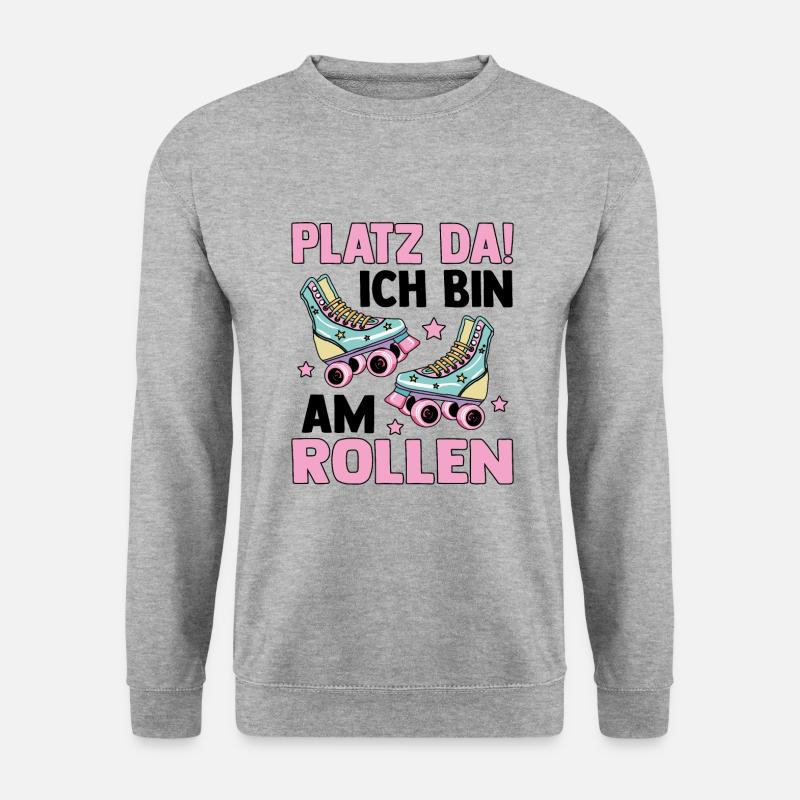 Rollschuhe - Unisex Pullover - Weißgrau meliert