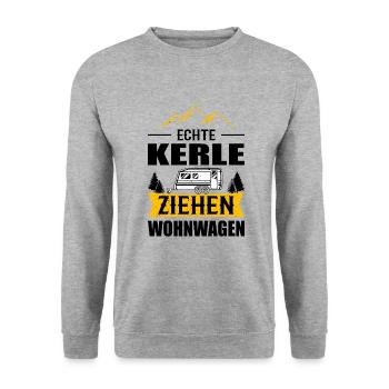 Camping Rentner - Unisex Pullover - Weißgrau meliert - Vorne - Alina (178cm) & Michal (187cm)