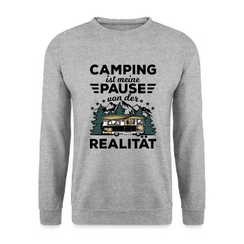 Camping - Unisex Pullover - Weißgrau meliert - Vorne - Alina (178cm) & Michal (187cm)