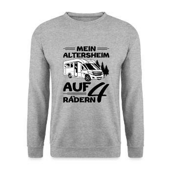 Camping Rentner - Unisex Pullover - Weißgrau meliert - Vorne - Alina (178cm) & Michal (187cm)