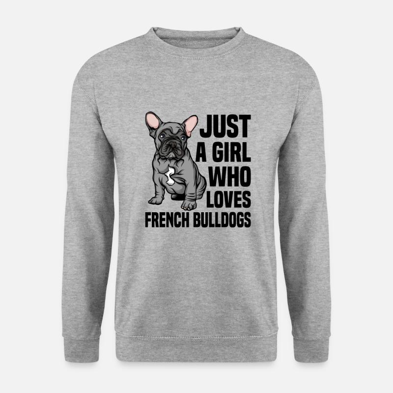 French Bulldog - Unisex Pullover - Weißgrau meliert
