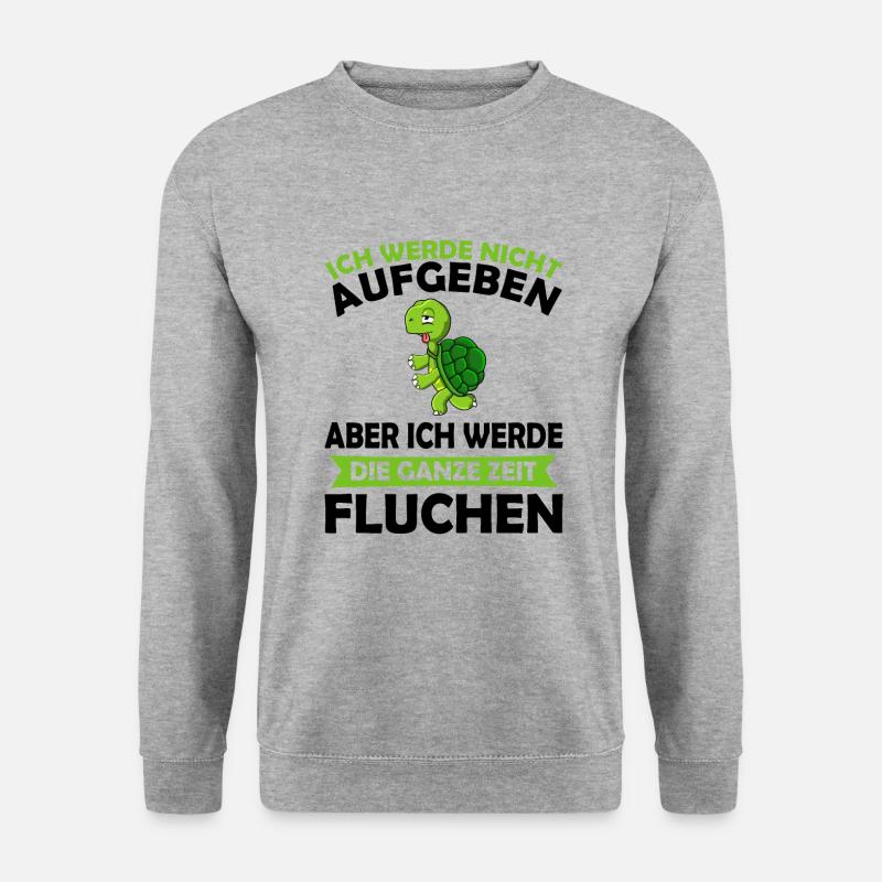 Ich werde nicht aufgeben aber fluchen Schildkröte - Unisex Pullover - Weißgrau meliert