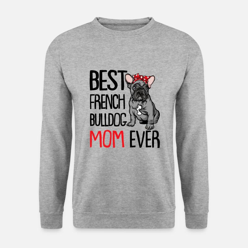 French Bulldog - Unisex Pullover - Weißgrau meliert