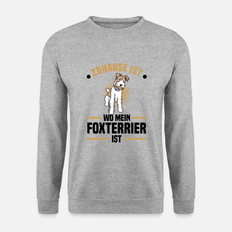 Foxterrier - Unisex Pullover - Weißgrau meliert