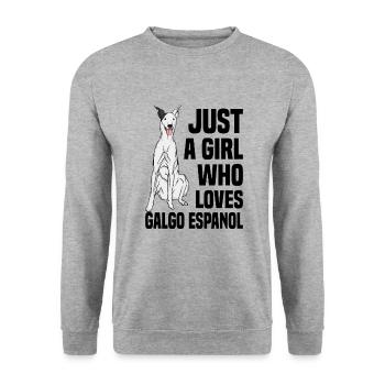 Galgo Espanol - Unisex Sweatshirt - salt & pepper - Front - Alina (178cm) & Michal (187cm)