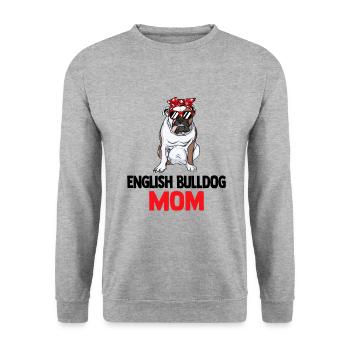 Old English Bulldog Mom - Unisex Sweatshirt - salt & pepper - Front - Alina (178cm) & Michal (187cm)