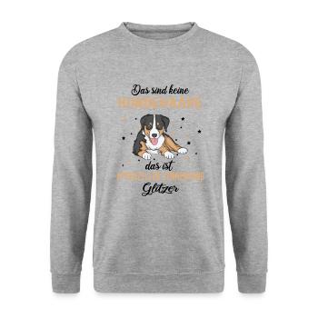 Appenzeller Sennenhund - Unisex Pullover - Weißgrau meliert - Vorne - Alina (178cm) & Michal (187cm)