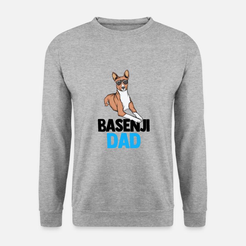 Basenji - Unisex Pullover - Weißgrau meliert