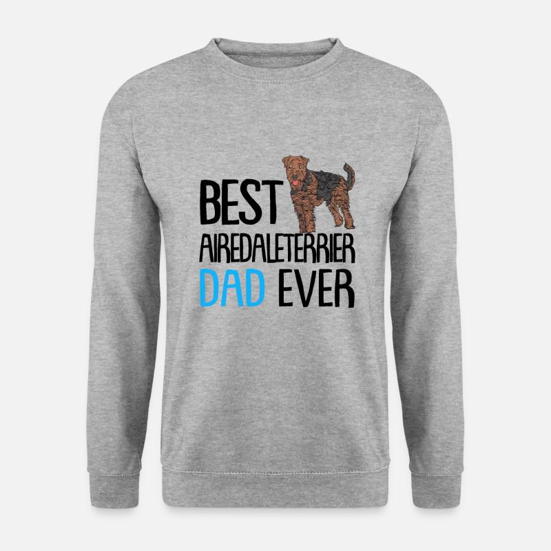 Airedale Terrier - Unisex Pullover - Weißgrau meliert