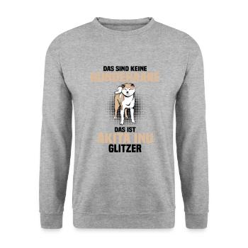 Akita Inu - Unisex Pullover - Weißgrau meliert - Vorne - Alina (178cm) & Michal (187cm)
