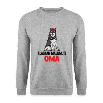Alaskan Malamute - Unisex Pullover - Weißgrau meliert - Vorne - Alina (178cm) & Michal (187cm)