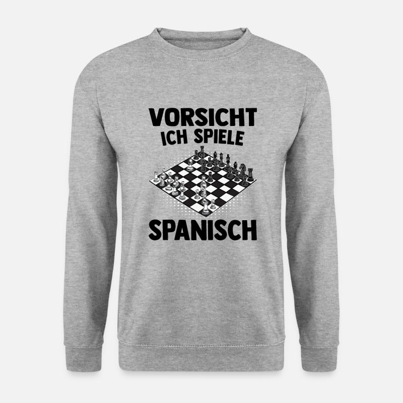 Schach - Unisex Pullover - Weißgrau meliert