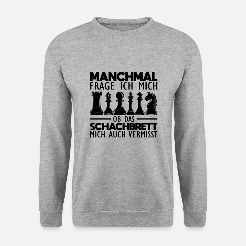 Schach - Unisex Pullover - Weißgrau meliert