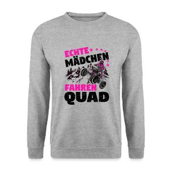 Quad - Unisex Pullover - Weißgrau meliert - Vorne - Alina (178cm) & Michal (187cm)