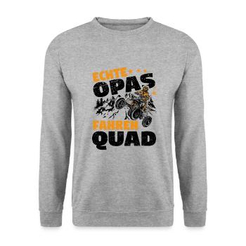 Quad - Unisex Pullover - Weißgrau meliert - Vorne - Alina (178cm) & Michal (187cm)