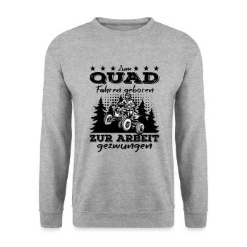 Quad - Unisex Pullover - Weißgrau meliert - Vorne - Alina (178cm) & Michal (187cm)